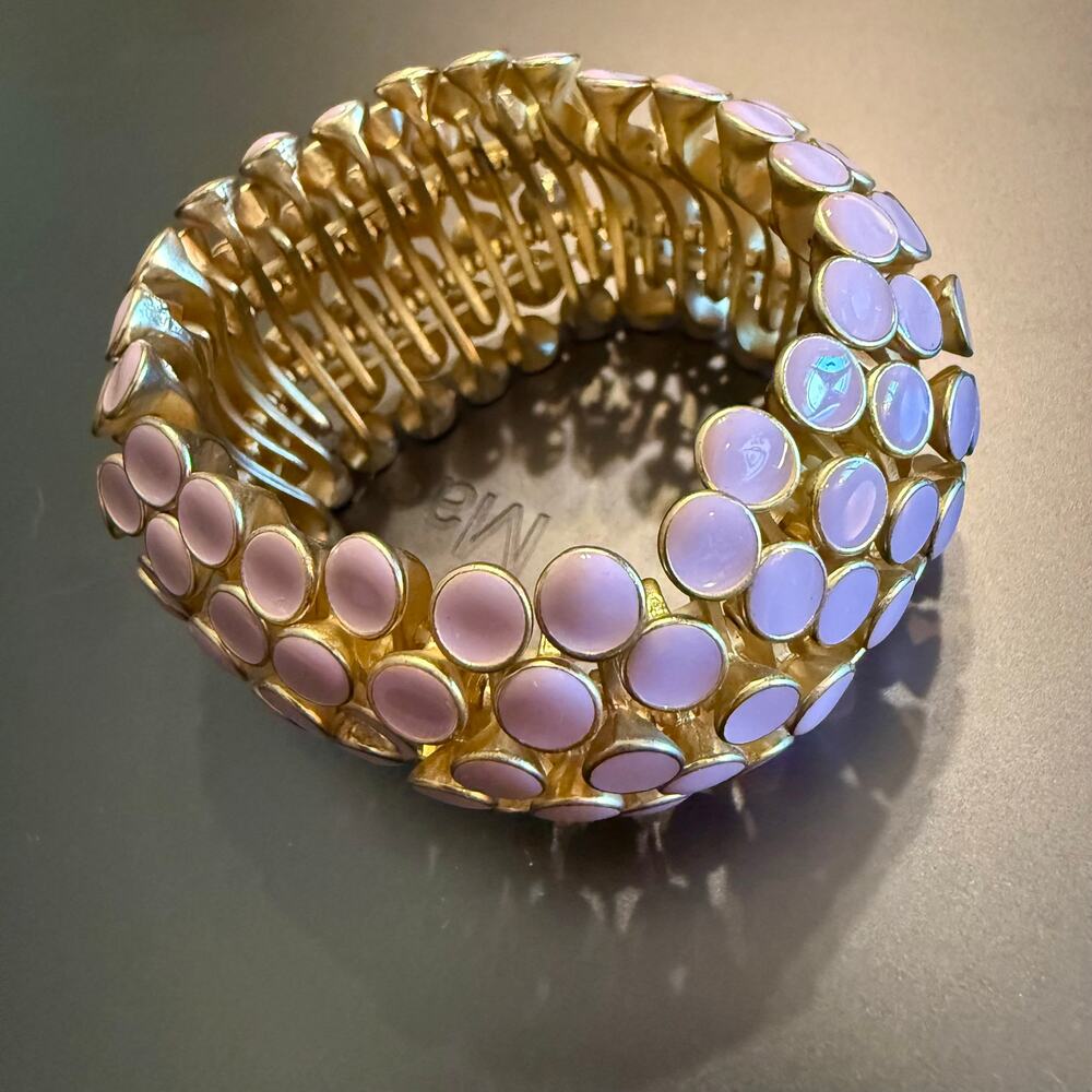 Vintage Light Purple Pebble Statement Stretch Bracelet